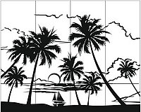 Пескоструйный рисунок Пейзаж пальмы №40