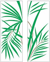 Пескоструйный рисунок листья пальмы